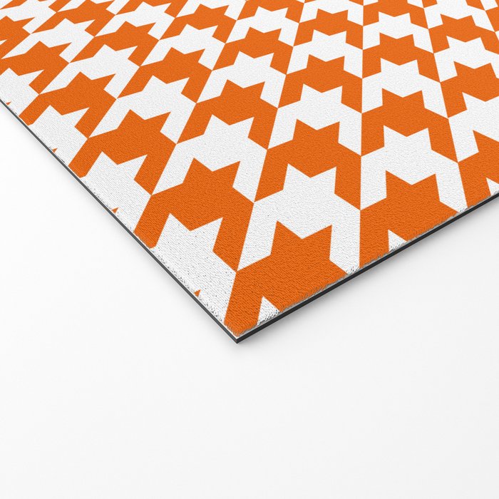 Orange Classic houndstooth pattern Welcome Mat Gallery Image 2