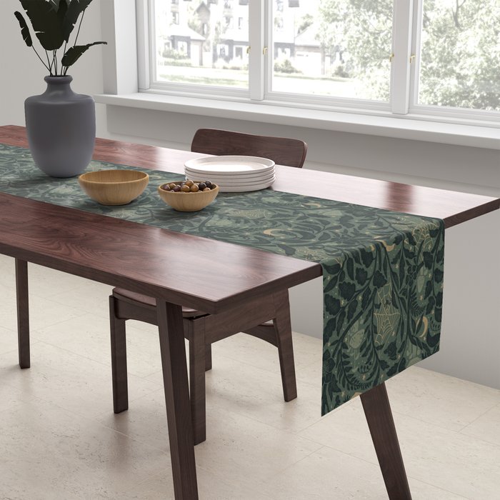 Mysterious Garden - moss green Table Runner Gallery Image 2