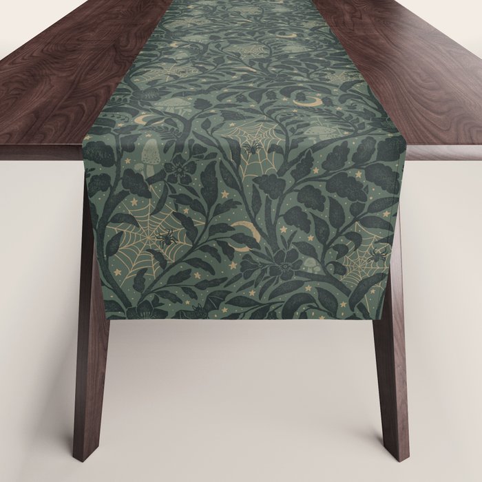 Mysterious Garden - moss green Table Runner Gallery Image 1