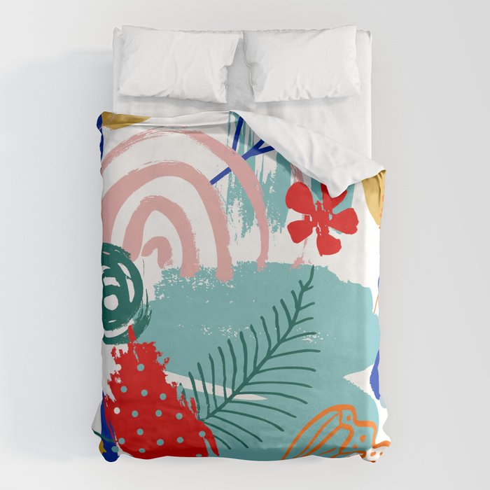Summer Floral Prints, Abstract, Colourful Prints. Duvet Cover Gallery Image 6