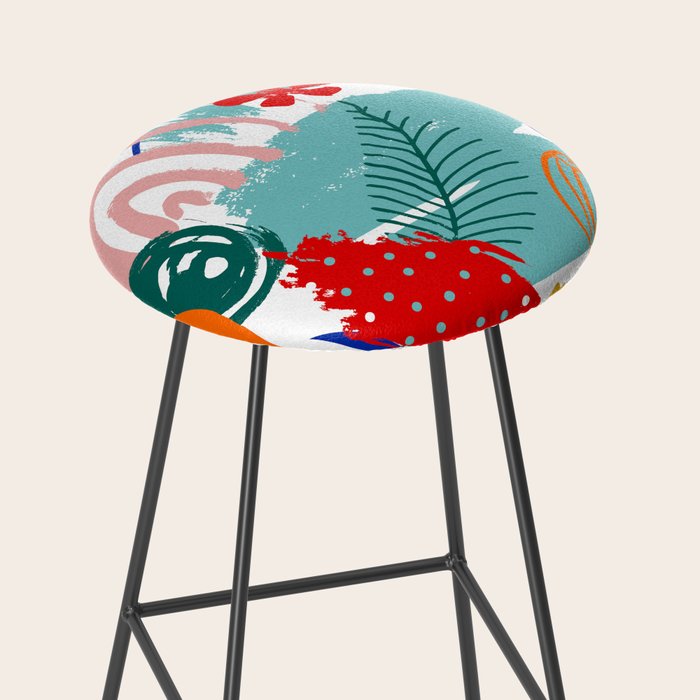 Summer Floral Prints, Abstract, Colourful Prints. Stool Gallery Image 2
