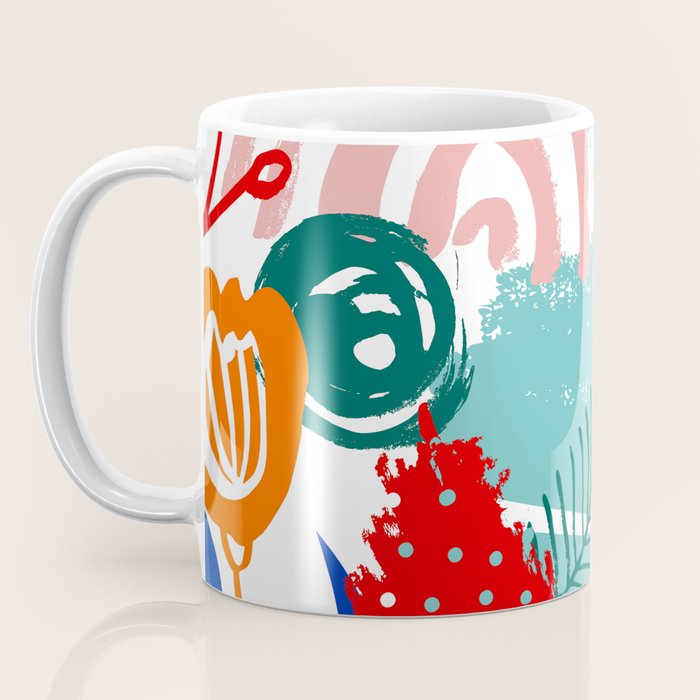 Summer Floral Prints, Abstract, Colourful Prints. Coffee Mug Gallery Image 3