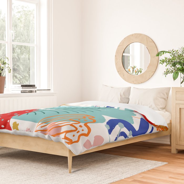 Summer Floral Prints, Abstract, Colourful Prints. Duvet Cover Gallery Image 2