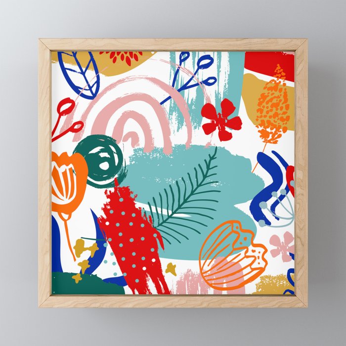 Summer Floral Prints, Abstract, Colourful Prints. Mini Art Print Gallery Image 1