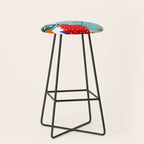 Summer Floral Prints, Abstract, Colourful Prints. Stool Gallery Image 1