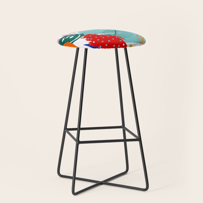 Summer Floral Prints, Abstract, Colourful Prints. Stool Gallery Image 1