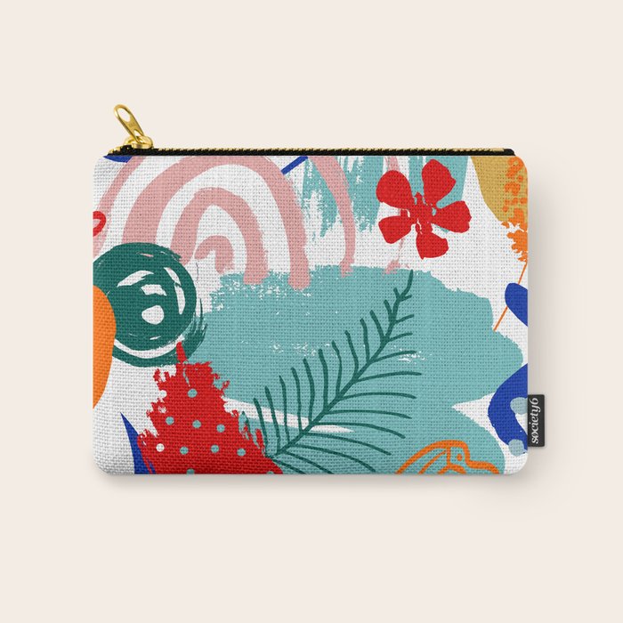 Summer Floral Prints, Abstract, Colourful Prints. Carry All Pouch Gallery Image 1