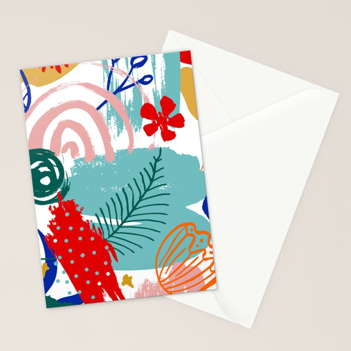 Summer Floral Prints, Abstract, Colourful Prints. Stationery Card Gallery Image 2