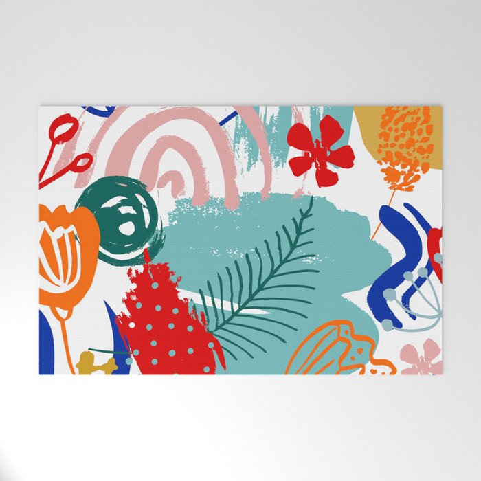 Summer Floral Prints, Abstract, Colourful Prints. Welcome Mat Gallery Image 1
