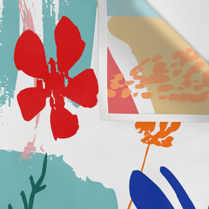 Summer Floral Prints, Abstract, Colourful Prints. Wall Tapestry Gallery Image 3