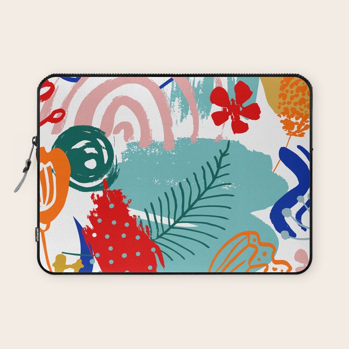 Summer Floral Prints, Abstract, Colourful Prints. Laptop Sleeve Gallery Image 1