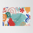 Summer Floral Prints, Abstract, Colourful Prints. Rug Gallery Image 2