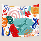 Summer Floral Prints, Abstract, Colourful Prints. Wall Tapestry Gallery Image 4