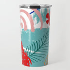 Summer Floral Prints, Abstract, Colourful Prints. Travel Mug Gallery Image 1