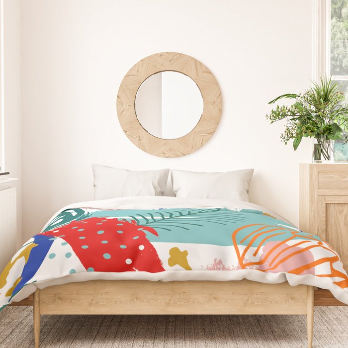 Summer Floral Prints, Abstract, Colourful Prints. Duvet Cover Gallery Image 3