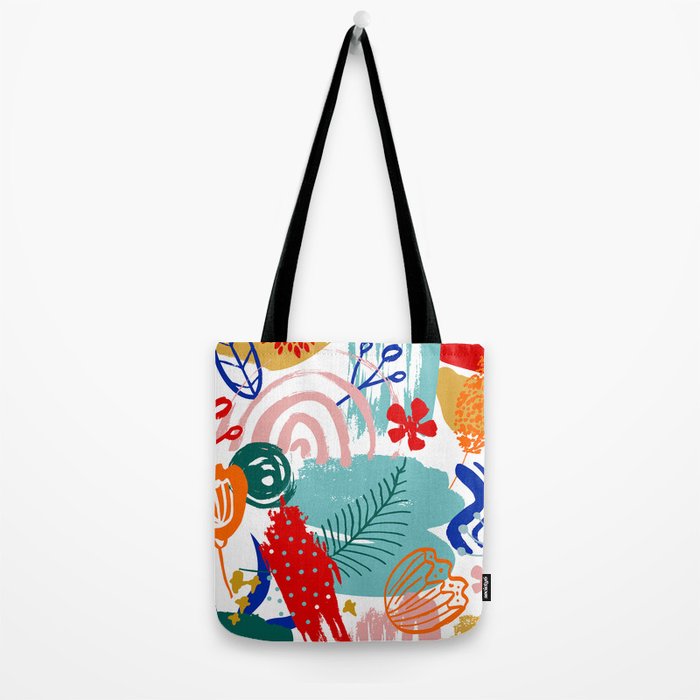 Summer Floral Prints, Abstract, Colourful Prints. Tote Bag Gallery Image 2