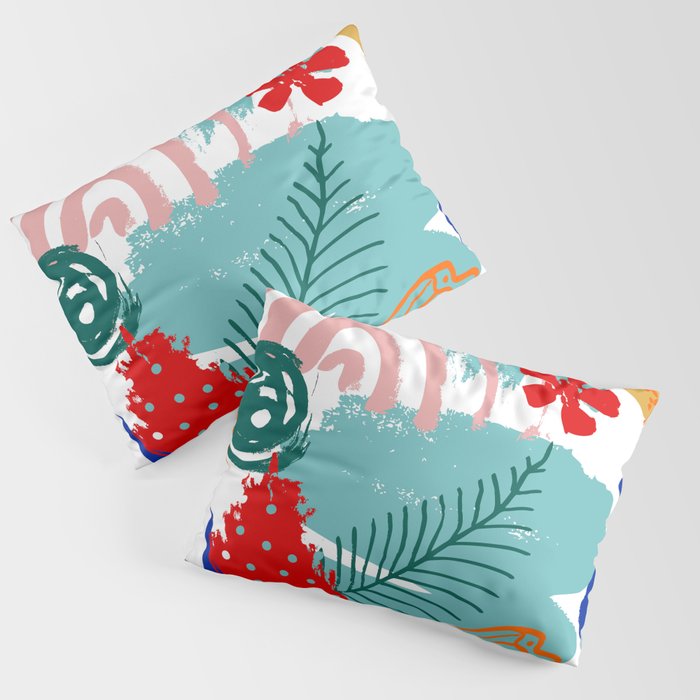 Summer Floral Prints, Abstract, Colourful Prints. Pillow Sham Gallery Image 1