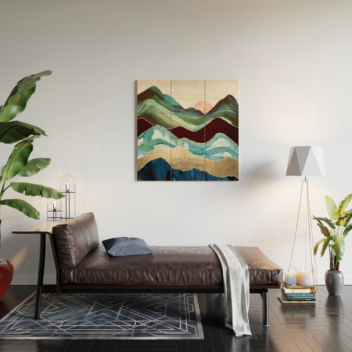 Velvet Mountains Wood Wall Art Gallery Image 2