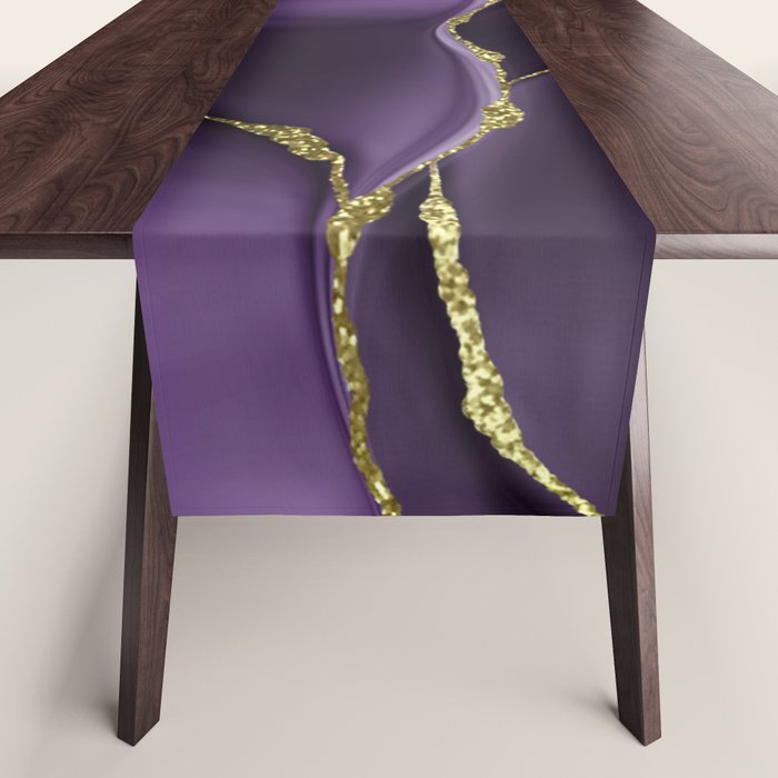 Day And Night Purple Marble Landscape Table Runner Gallery Image 1