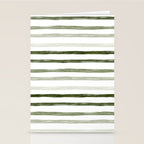 Watercolor Green and White Striped Stationery Card Gallery Image 2