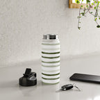 Watercolor Green and White Striped Water Bottle Gallery Image 4