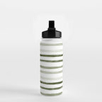 Watercolor Green and White Striped Water Bottle Gallery Image 2
