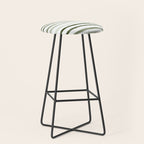 Watercolor Green and White Striped Stool Gallery Image 1