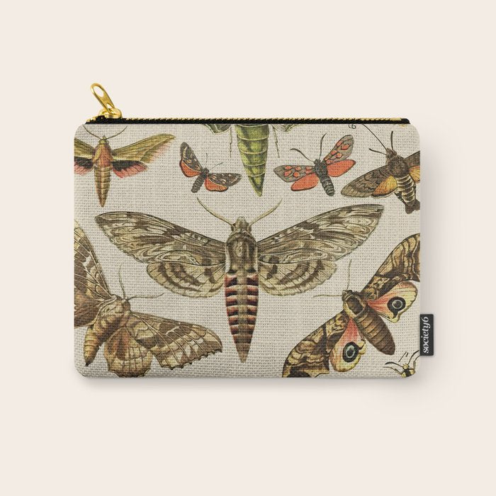 Vintage Scientific Moth Chart Carry All Pouch