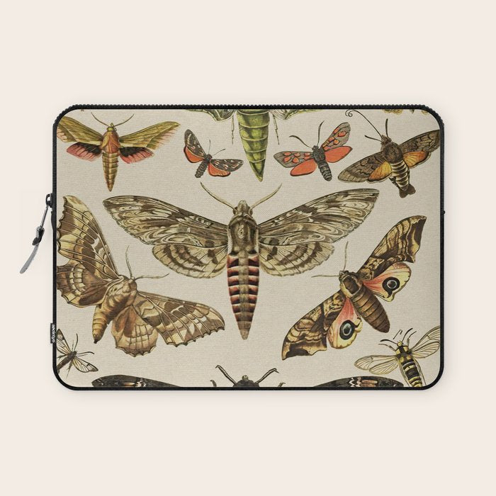 Vintage Scientific Moth Chart Laptop Sleeve Gallery Image 1
