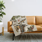 Vintage Scientific Moth Chart Throw Blanket Gallery Image 1