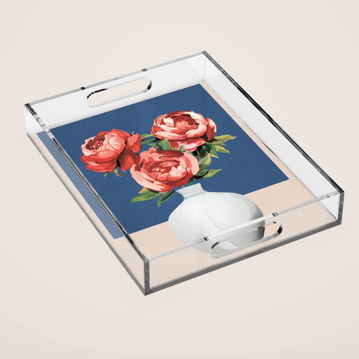 Vase of Flowers 2 Acrylic Tray Gallery Image 1