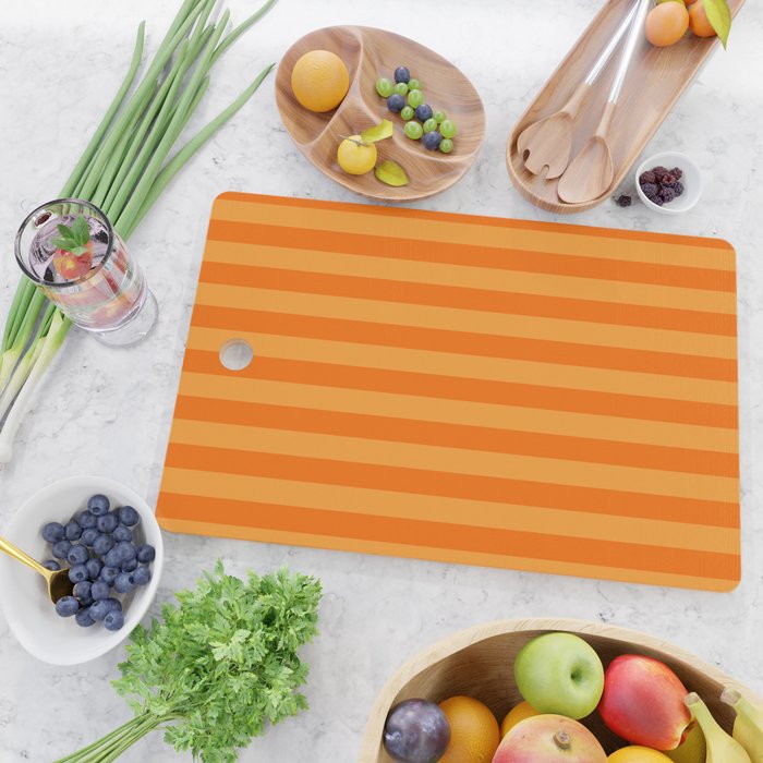 Orange Stripes Bold Retro Contemporary Pattern  Cutting Board Gallery Image 2