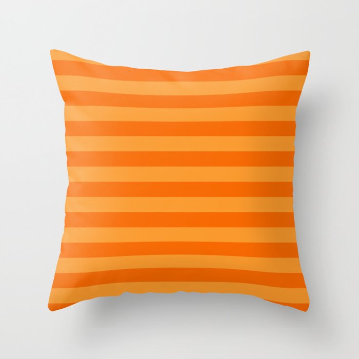 Orange Stripes Bold Retro Contemporary Pattern  Throw Pillow Gallery Image 1
