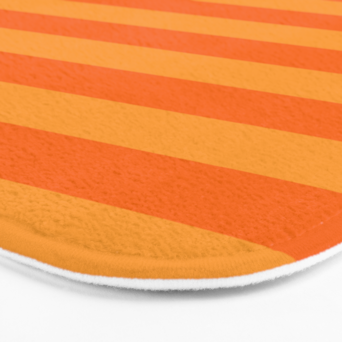Orange Stripes Bold Retro Contemporary Pattern  Bath Mat Gallery Image 3