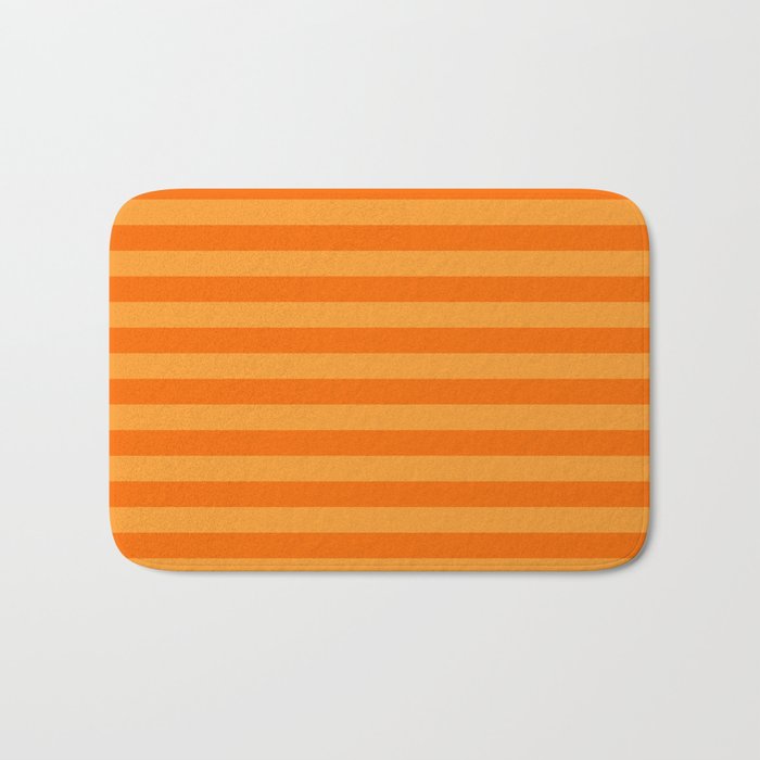 Orange Stripes Bold Retro Contemporary Pattern  Bath Mat Gallery Image 1