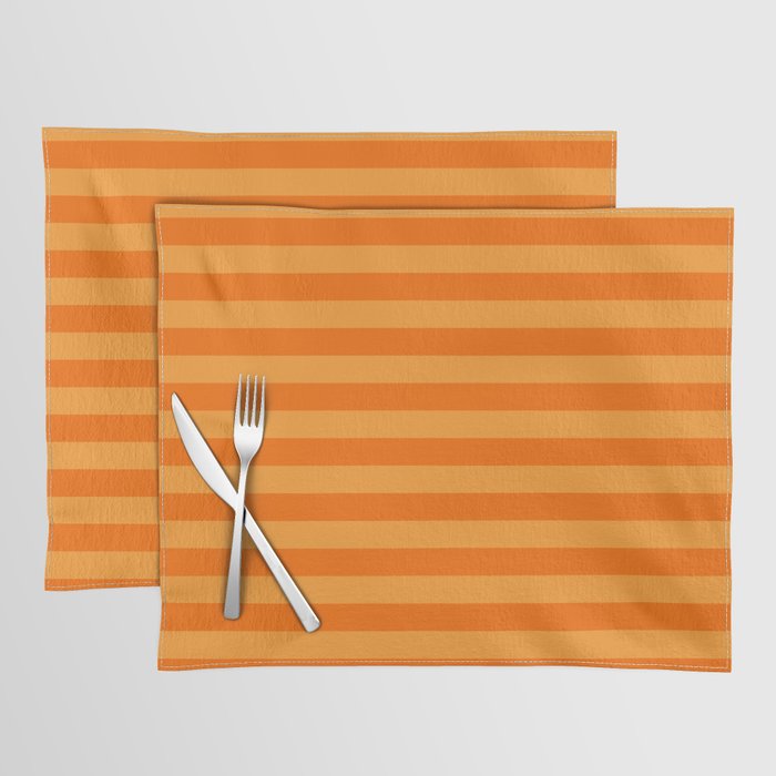 Orange Stripes Bold Retro Contemporary Pattern  Placemat Gallery Image 1