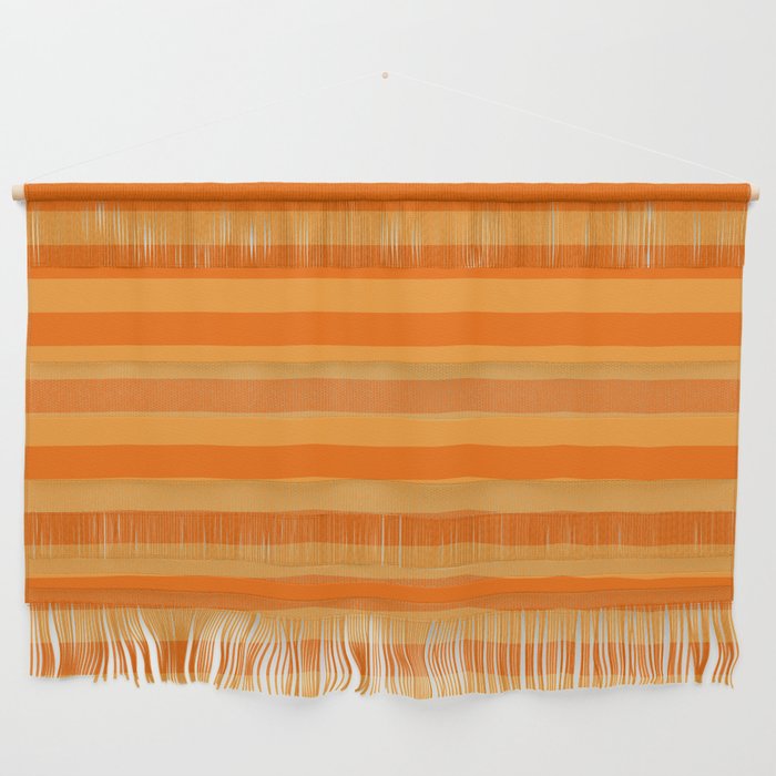 Orange Stripes Bold Retro Contemporary Pattern  Wall Hanging Gallery Image 1