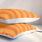 Orange Stripes Bold Retro Contemporary Pattern  Pillow Sham Gallery Image 3