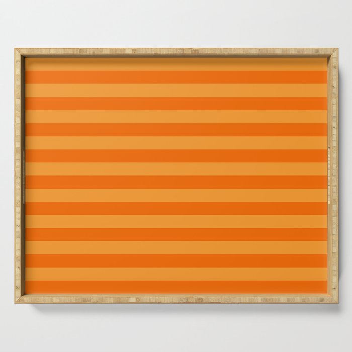 Orange Stripes Bold Retro Contemporary Pattern  Serving Tray Gallery Image 1