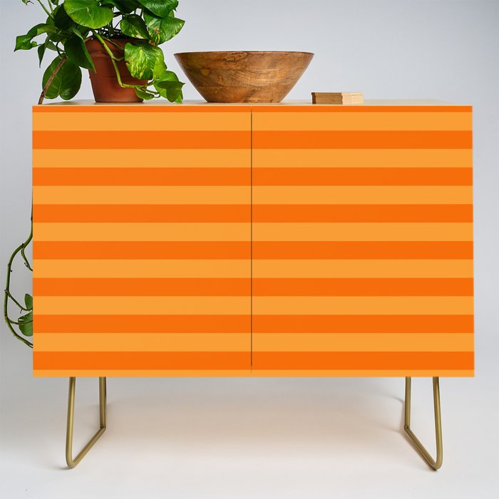Orange Stripes Bold Retro Contemporary Pattern  Credenza Gallery Image 1