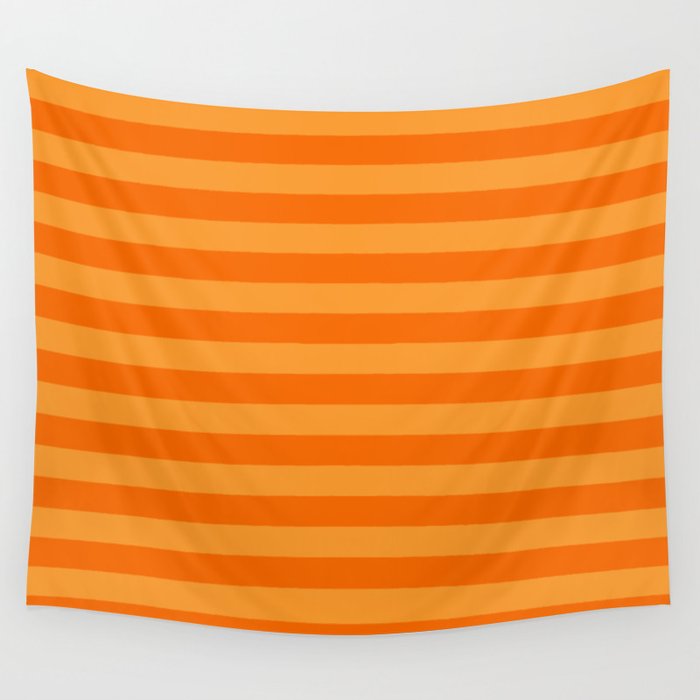 Orange Stripes Bold Retro Contemporary Pattern  Wall Tapestry Gallery Image 4