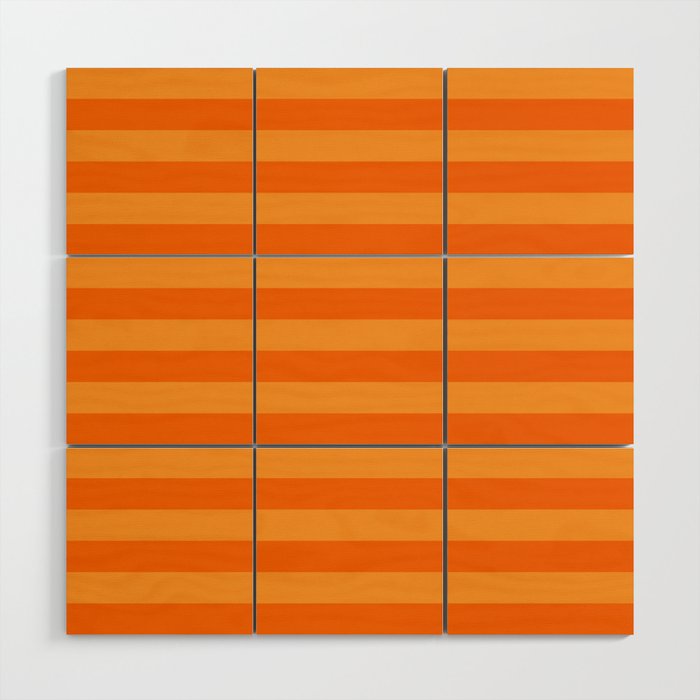 Orange Stripes Bold Retro Contemporary Pattern  Wood Wall Art Gallery Image 1