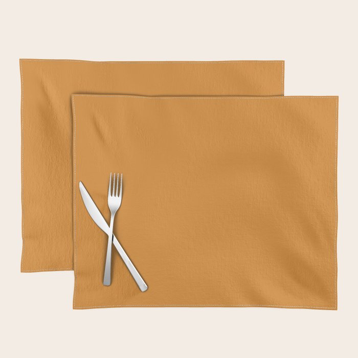 Tangerine Orange Solid Color Placemat Gallery Image 1