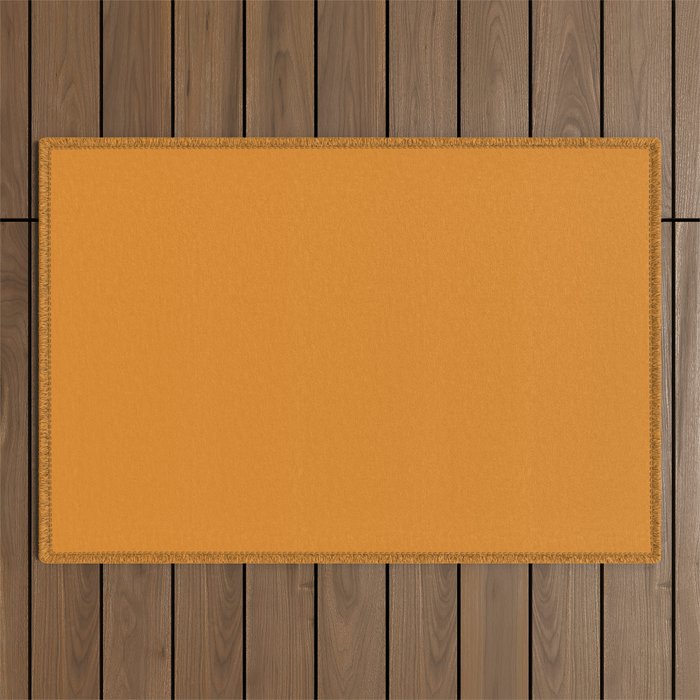 Tangerine Orange Solid Color Outdoor Rug Gallery Image 1