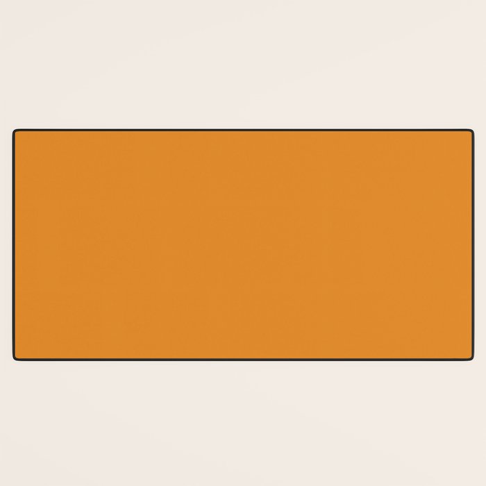 Tangerine Orange Solid Color Desk Mat Gallery Image 3