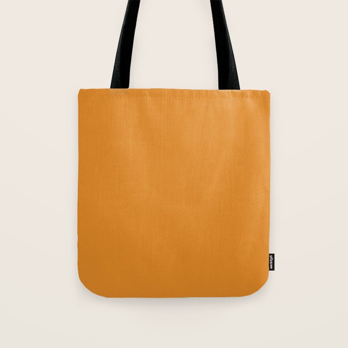 Tangerine Orange Solid Color Tote Bag Gallery Image 1