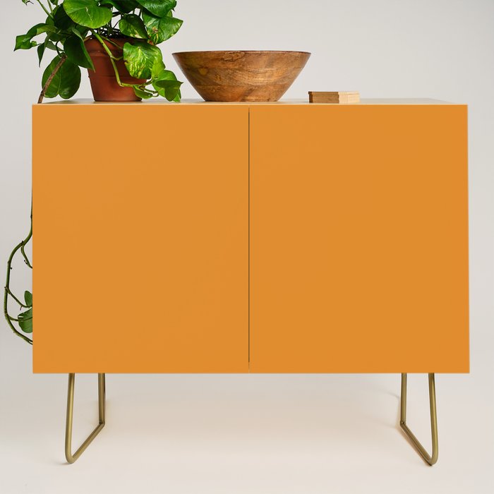 Tangerine Orange Solid Color Credenza Gallery Image 1