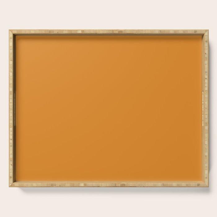 Tangerine Orange Solid Color Serving Tray Gallery Image 1