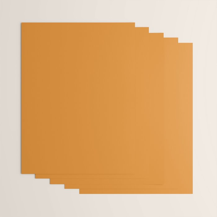 Tangerine Orange Solid Color Wrapping Paper Gallery Image 3