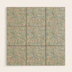 Ditsy Trailing Block Print Floral - Light Sage Green Wood Wall Art Gallery Image 1